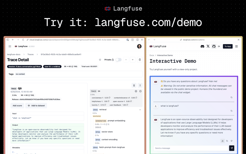 Langfuse screenshot 2