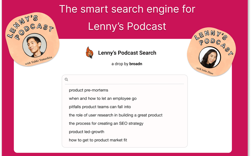 Lenny’s Podcast Search screenshot 1