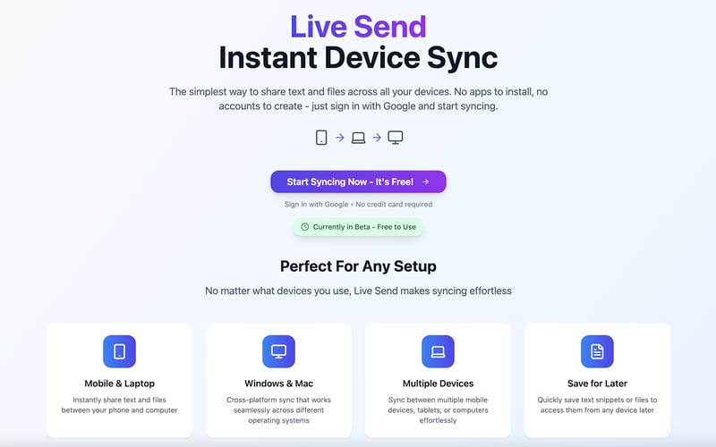 Live Send screenshot 1