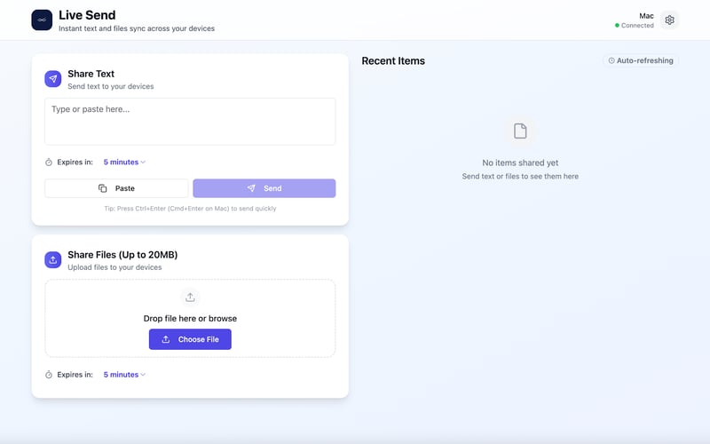 Live Send screenshot 2