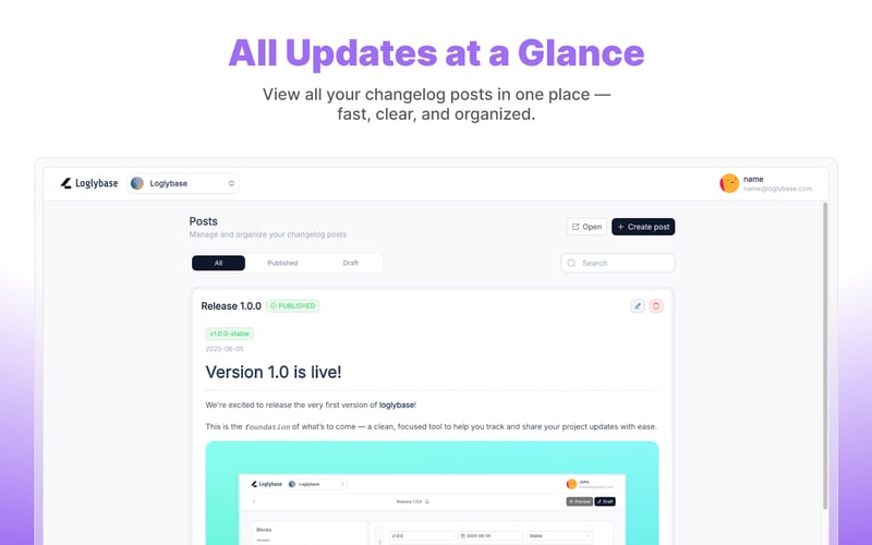 Loglybase screenshot 1