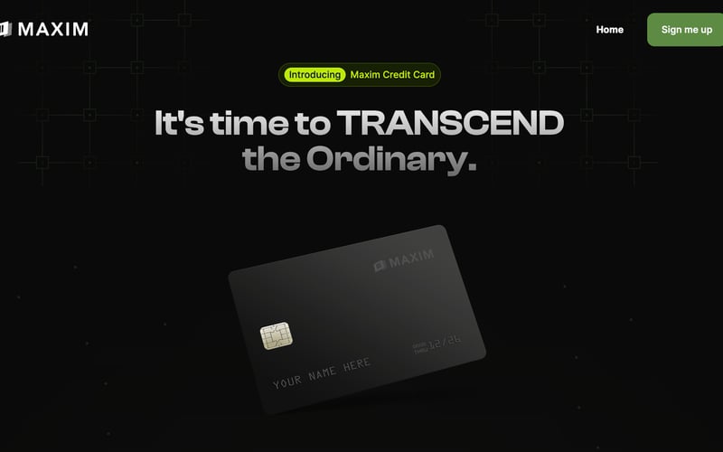 MAXIM CREDIT CARD screenshot 1