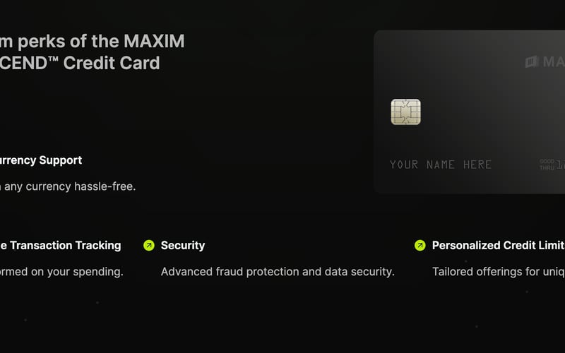 MAXIM CREDIT CARD screenshot 2