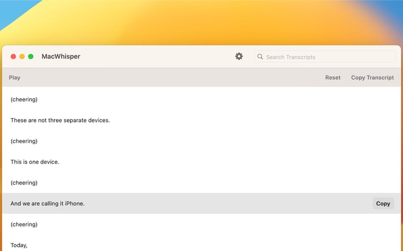 MacWhisper screenshot 1