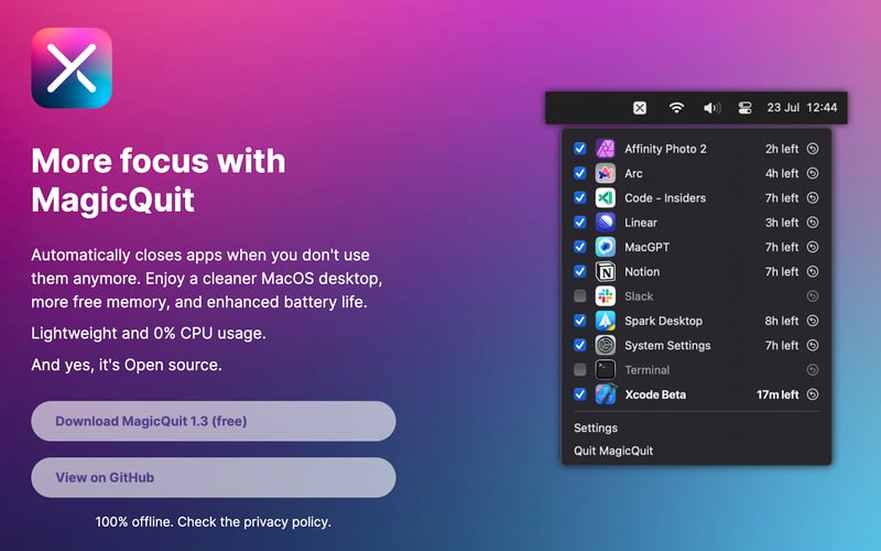 MagicQuit screenshot 1