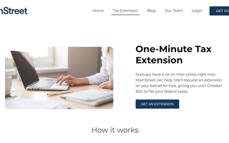 MainStreet: 1 Min Tax Extension screenshot 1