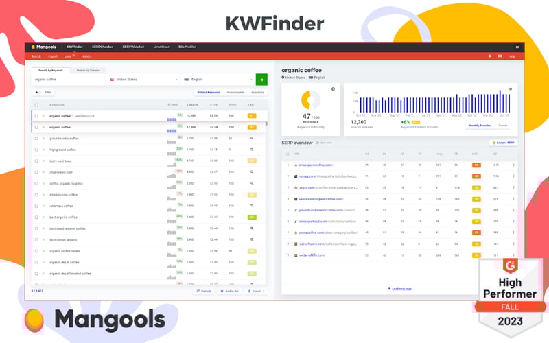 Mangools screenshot 1