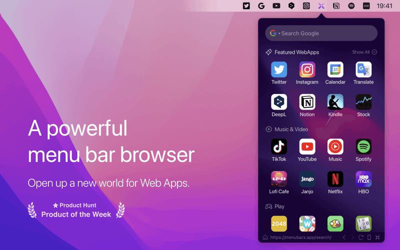 MenubarX screenshot 1