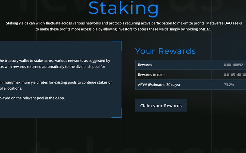 Metaverse DAO screenshot 2