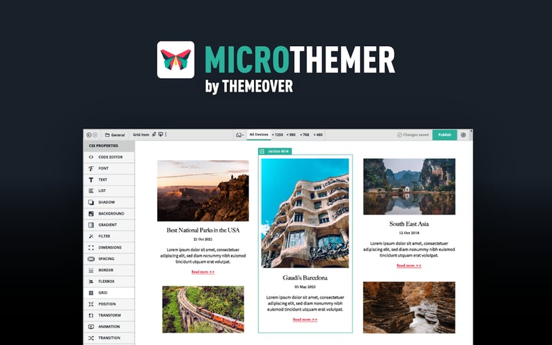 Microthemer screenshot 1