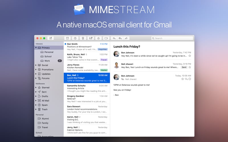 Mimestream screenshot 1