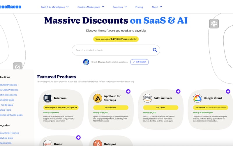 NachoNacho B2B SaaS & AI Marketplace screenshot 1