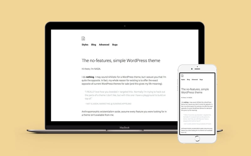 Nada WordPress Theme screenshot 1