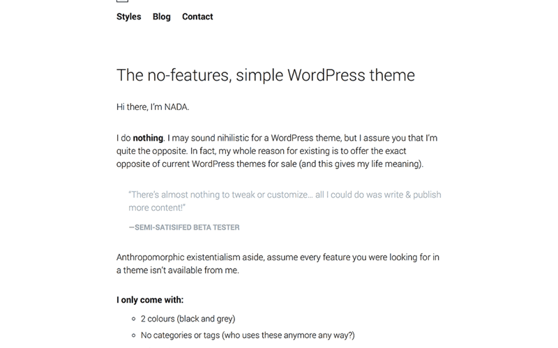 Nada WordPress Theme screenshot 2