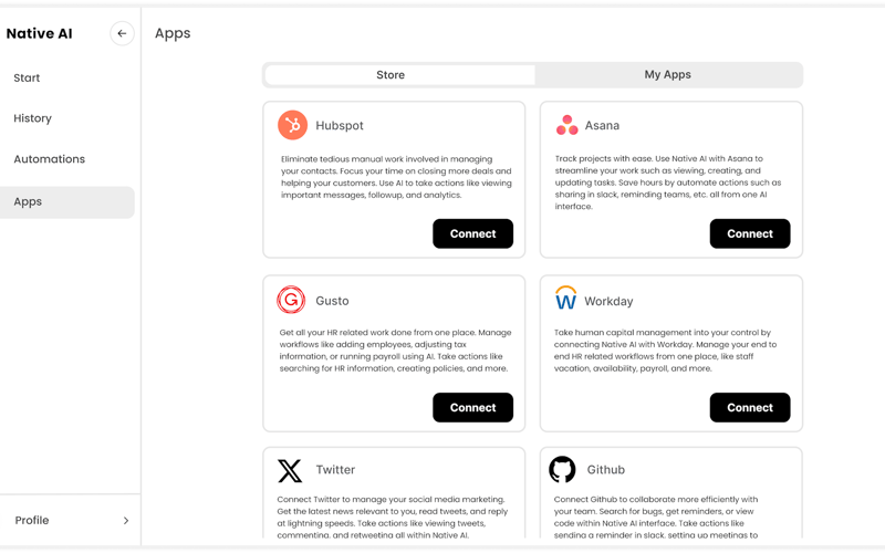 Native AI screenshot 2
