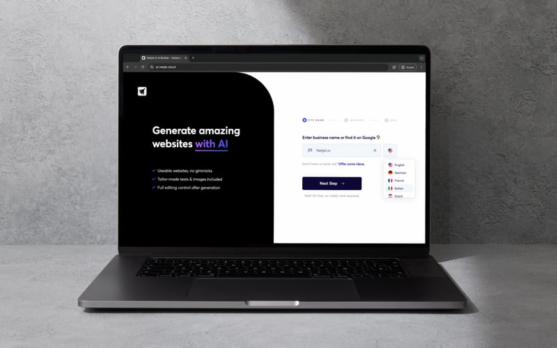 Netjet.io, Free AI Website Builder screenshot 3