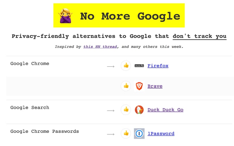 No More Google screenshot 2