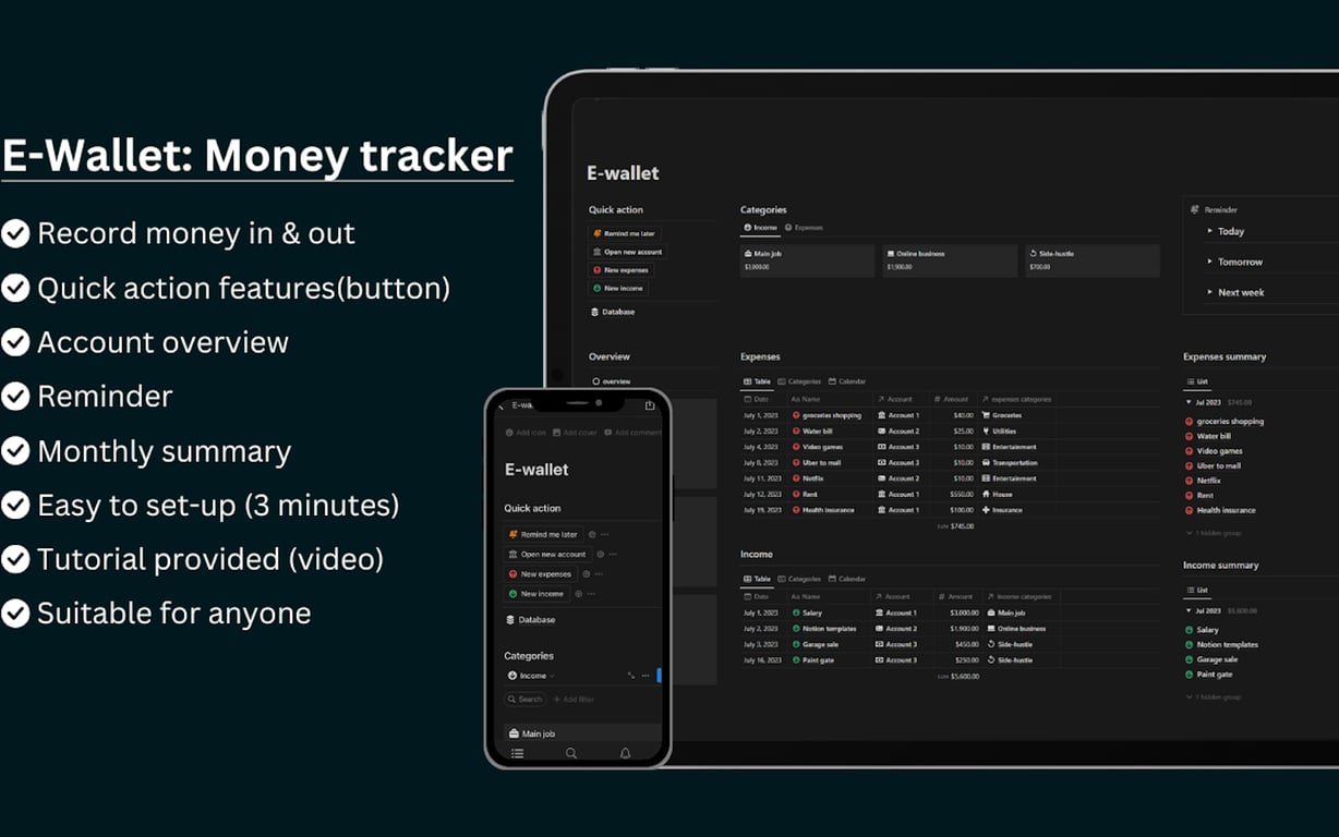 Notion E-Wallet preview