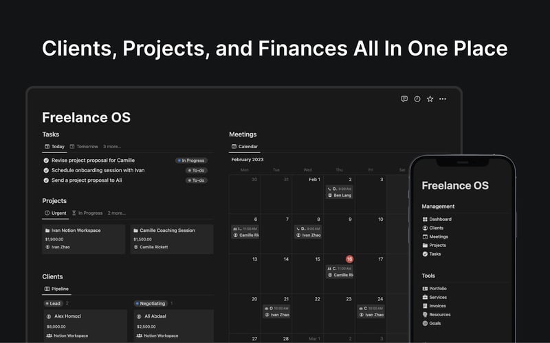 Notion Freelance OS screenshot 1