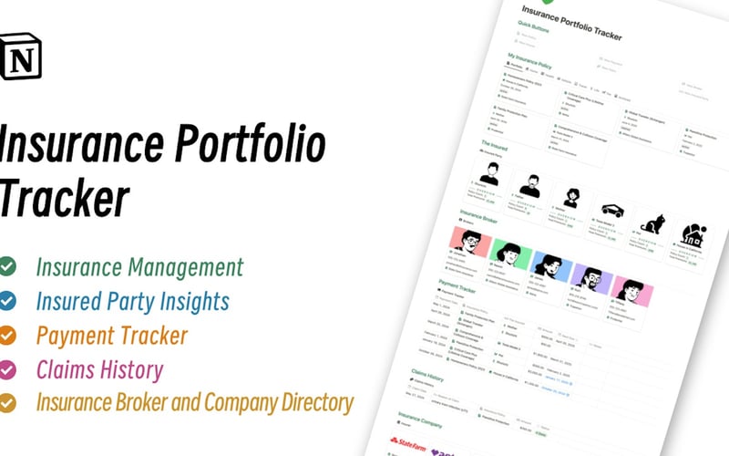 Notion Insurance Portfolio Tracker screenshot 1