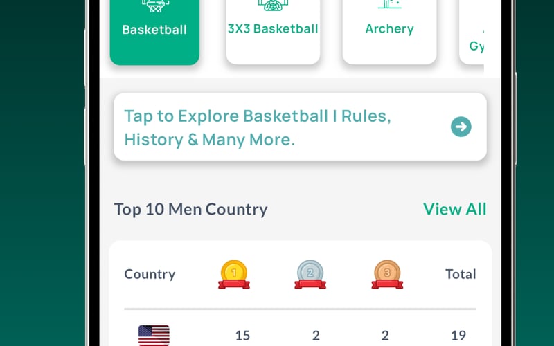 OlyRec - All Games Awareness App screenshot 1