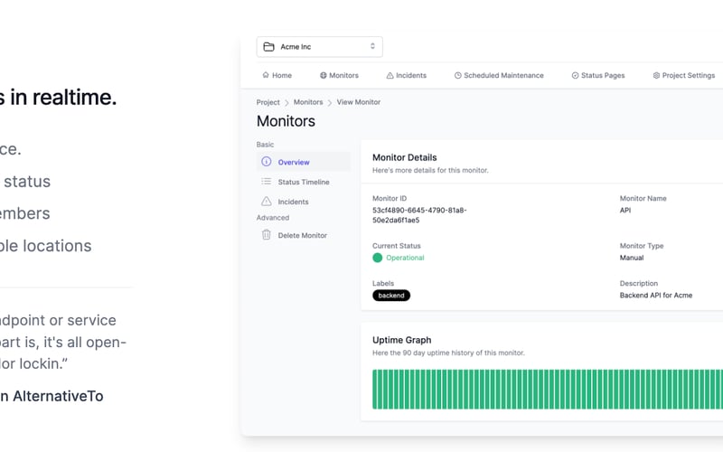 OneUptime screenshot 1