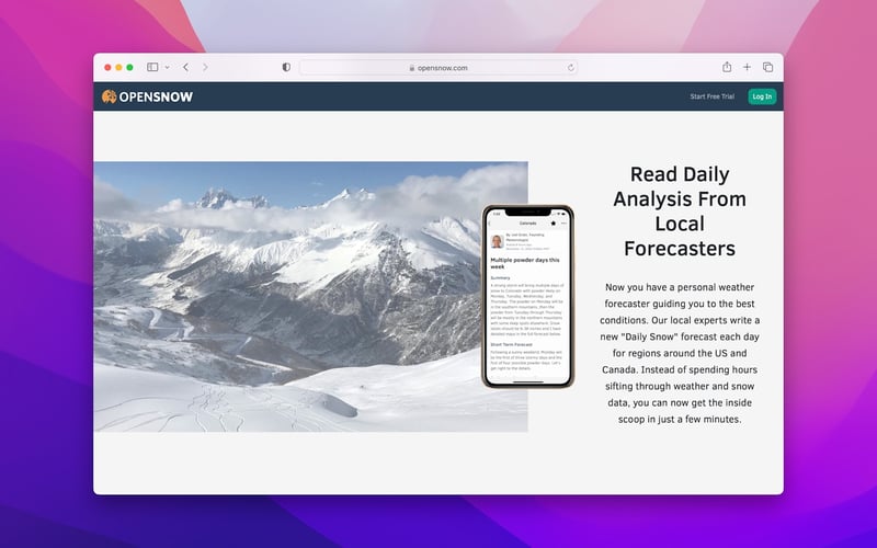 OpenSnow screenshot 2
