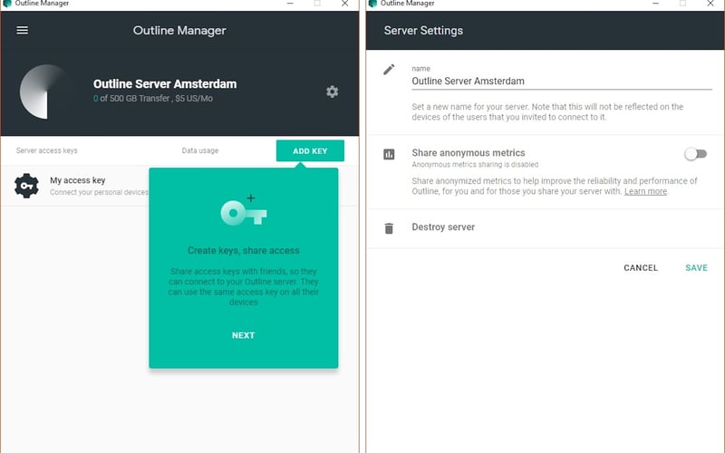 Outline VPN screenshot 1