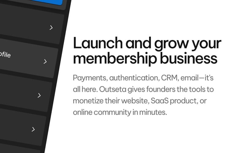 Outseta screenshot 2