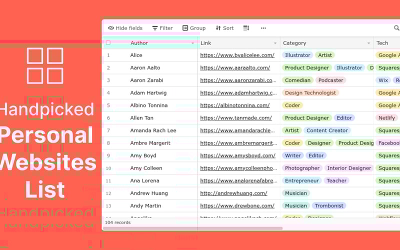 Personal Websites screenshot 3