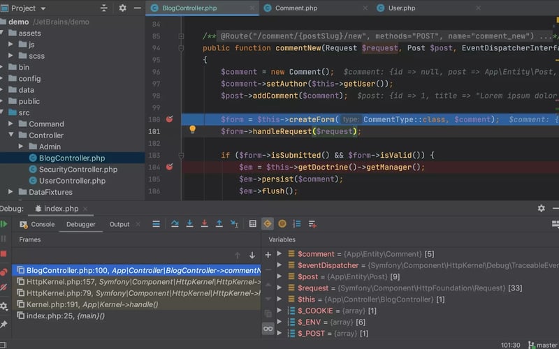 PhpStorm screenshot 1