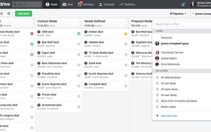 Pipedrive screenshot 2