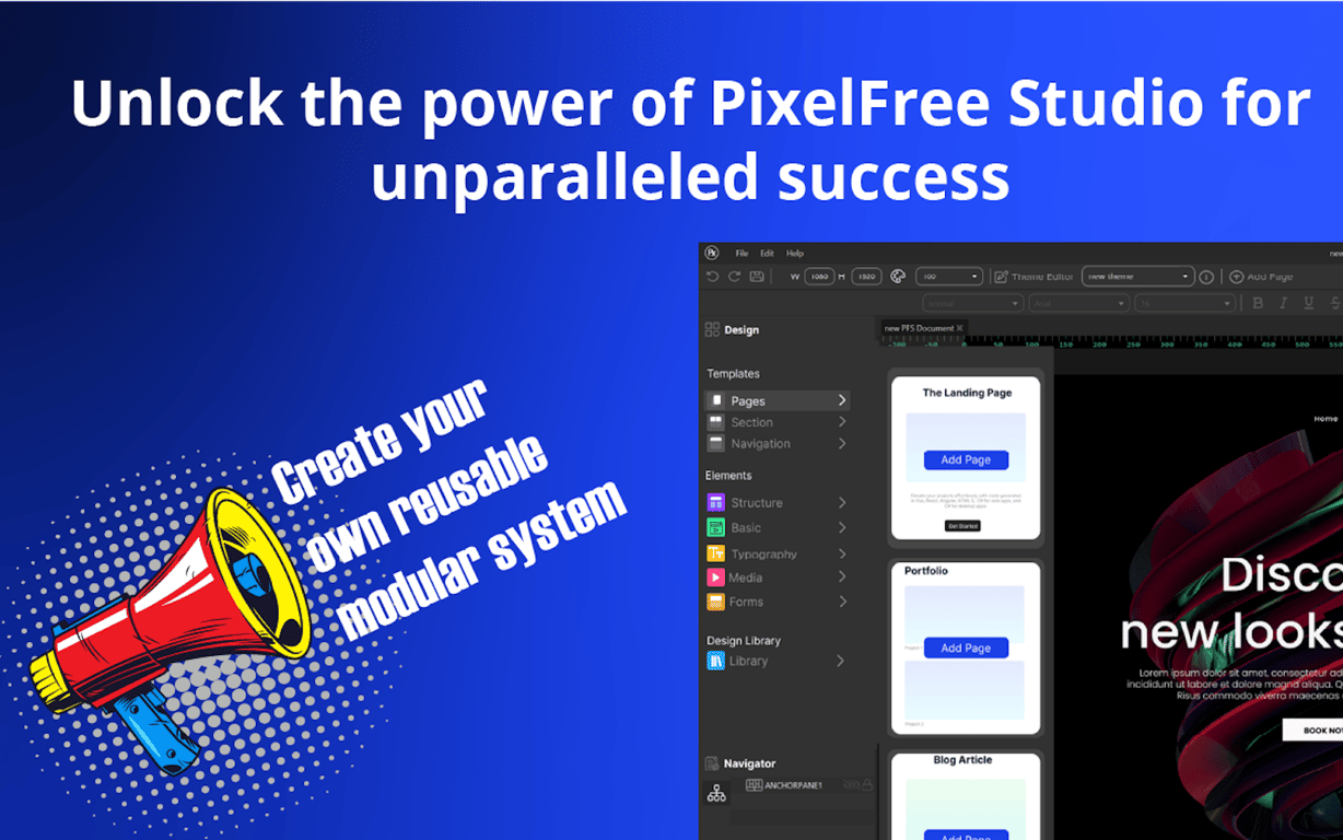 PixelFree Studio preview