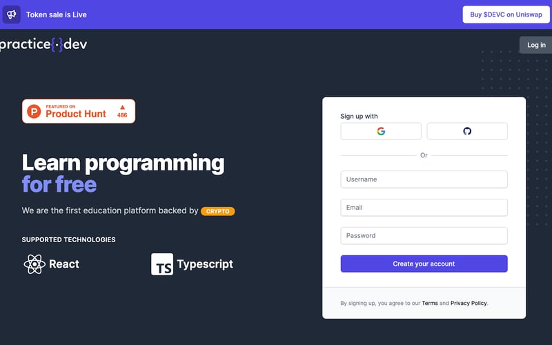 Practice.dev screenshot 1