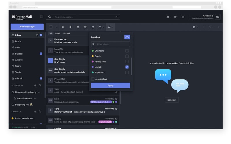 ProtonMail screenshot 2