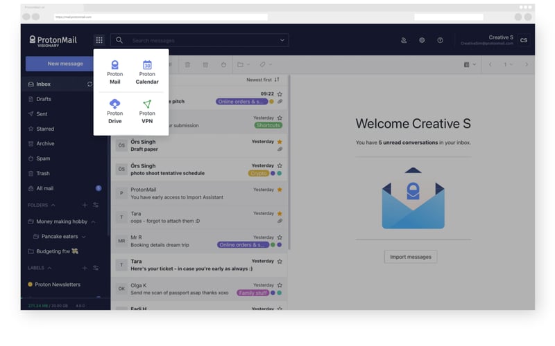 ProtonMail screenshot 3