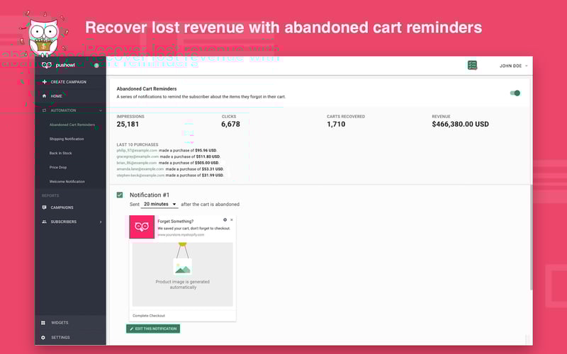 PushOwl screenshot 1