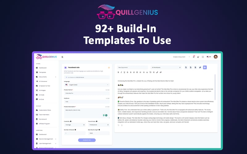 QuillGenius AI Copywriting Tool screenshot 3
