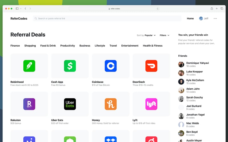 ReferCodes screenshot 2
