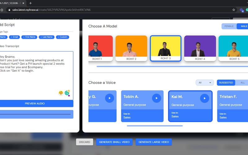 Rephrase.ai screenshot 2
