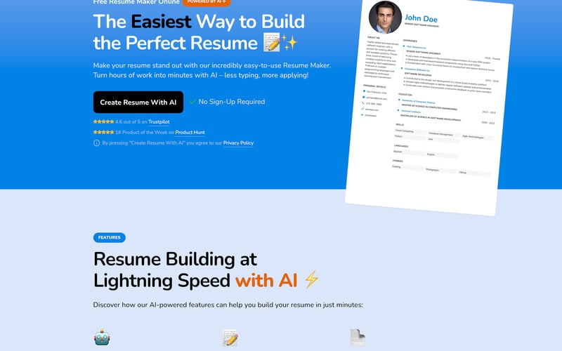 ResumeMaker.Online screenshot 1