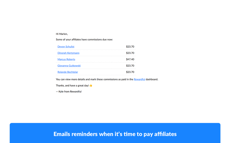 Rewardful screenshot 1