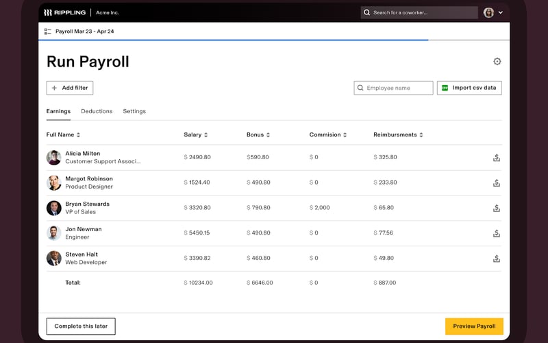 Rippling screenshot 2