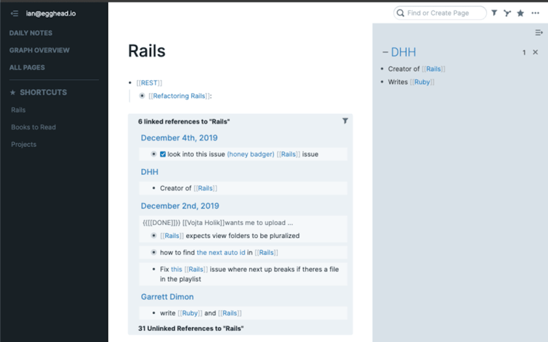 Roam Research screenshot 1