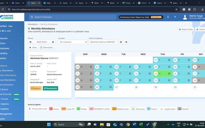 Runtime HRMS screenshot 1