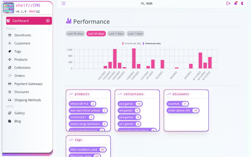 SHELF CMS screenshot 1