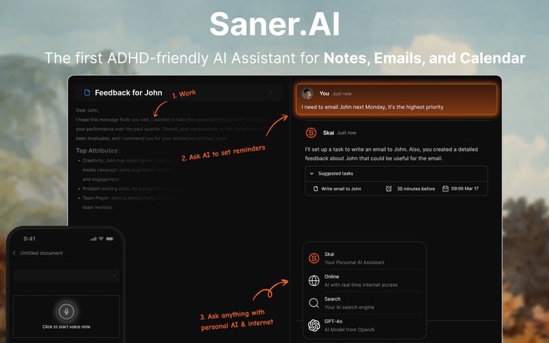 Saner.AI screenshot 1