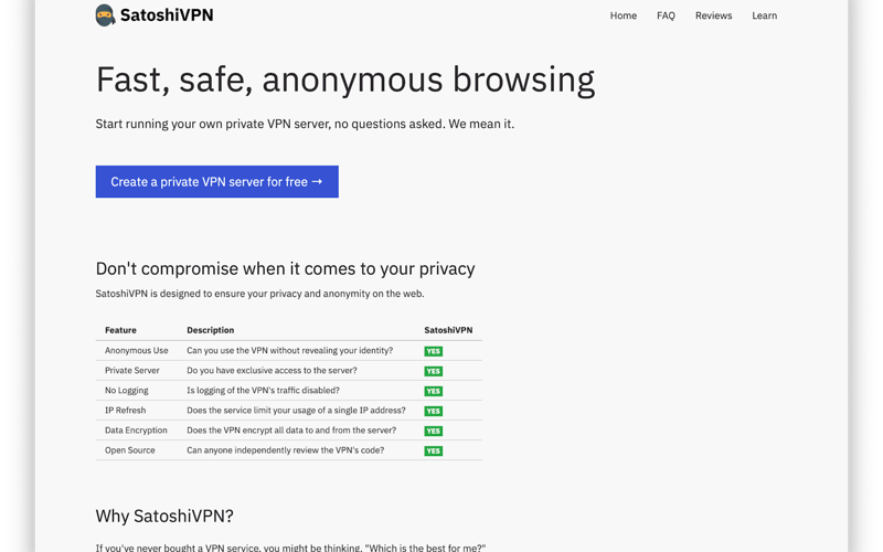 SatoshiVPN screenshot 1
