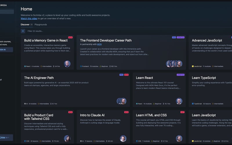 Scrimba screenshot 1