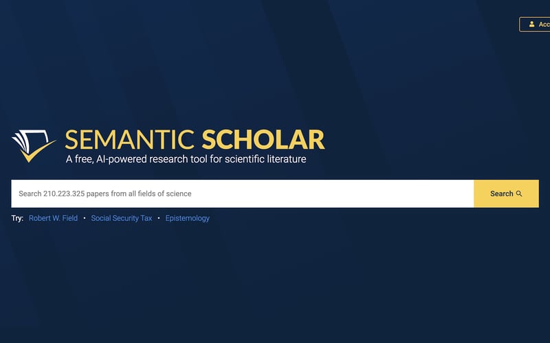 Semantic Scholar screenshot 1